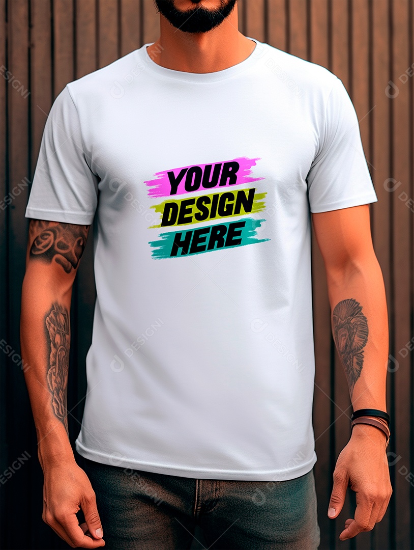 Mockup de Camiseta Masculina PSD Editável