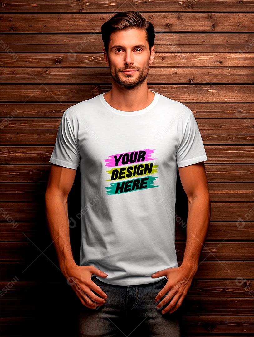 Mockup de Camiseta Masculina PSD Editável