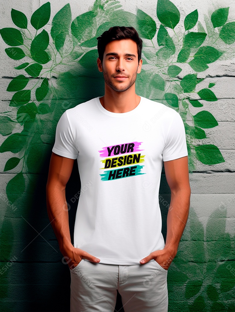 Mockup de Camiseta Masculina PSD Editável