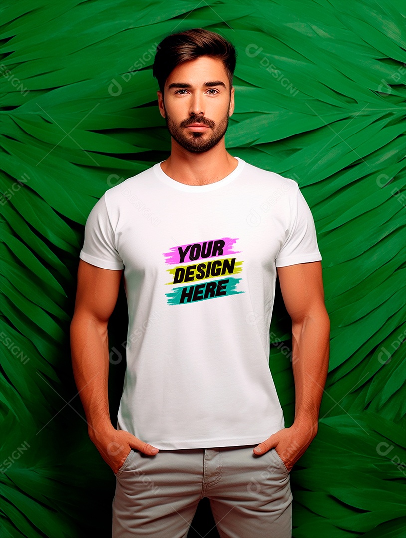 Mockup de Camiseta Masculina PSD Editável