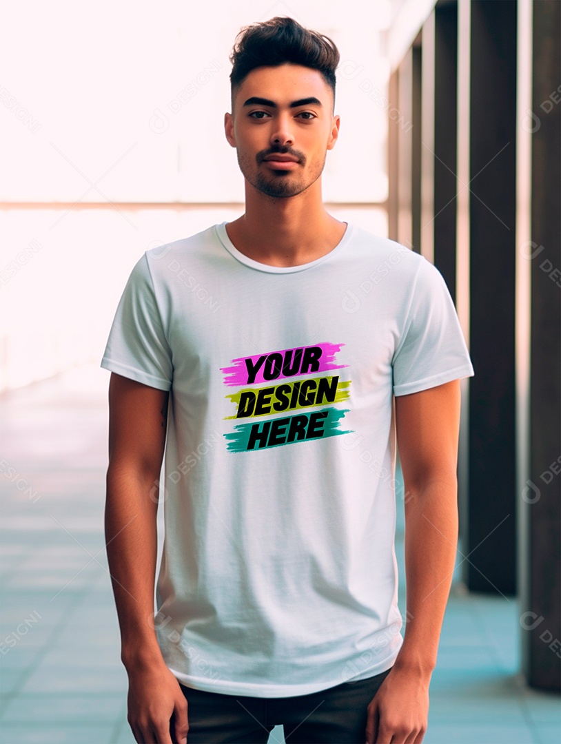 Mockup de Camiseta Masculina PSD Editável