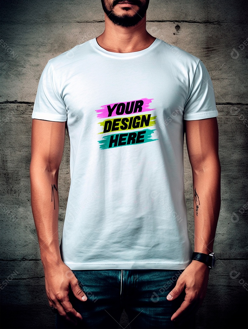 Mockup de Camiseta Masculina PSD Editável