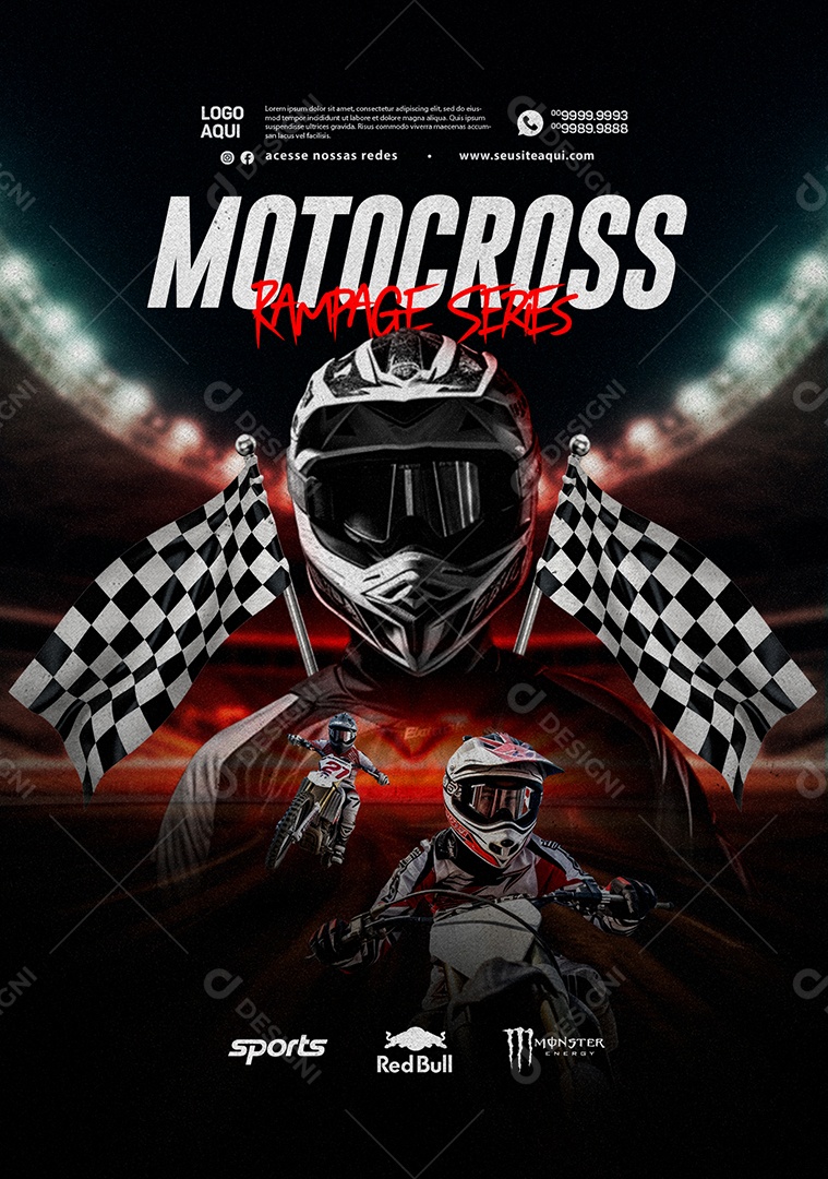 Motocross Rampage Series Social Media PSD Editable