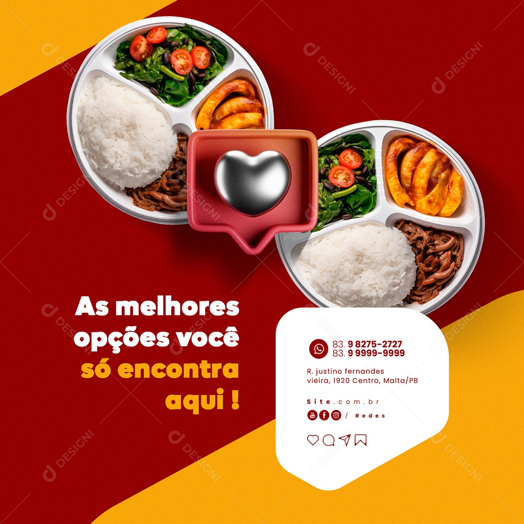 Restaurante Marmitaria As Melhores Opções Você só Encontra Aqui Social Media PSD Editável