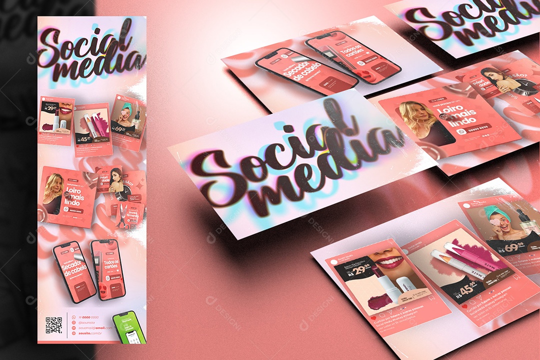 Apresentação Comercial Behance Cabelereira PSD Editável