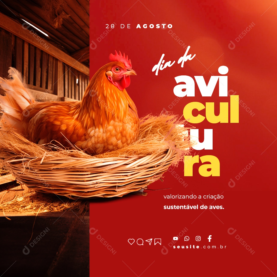 Poultry Day Valuing Sustainable Poultry Farming Social Media PSD Editable