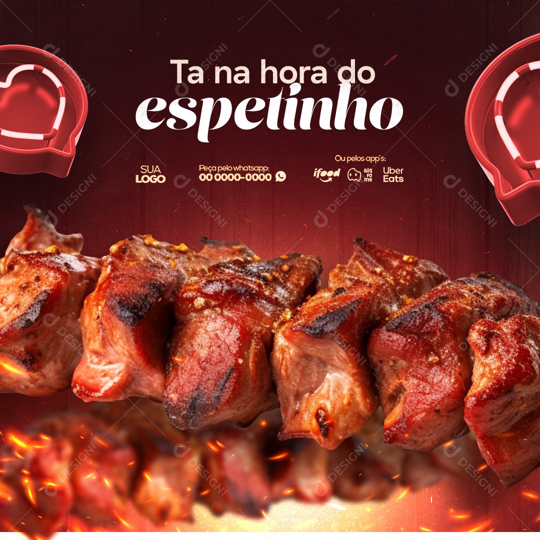 Churrascaria Ta na Hora do Espetinho Social Media PSD Editável