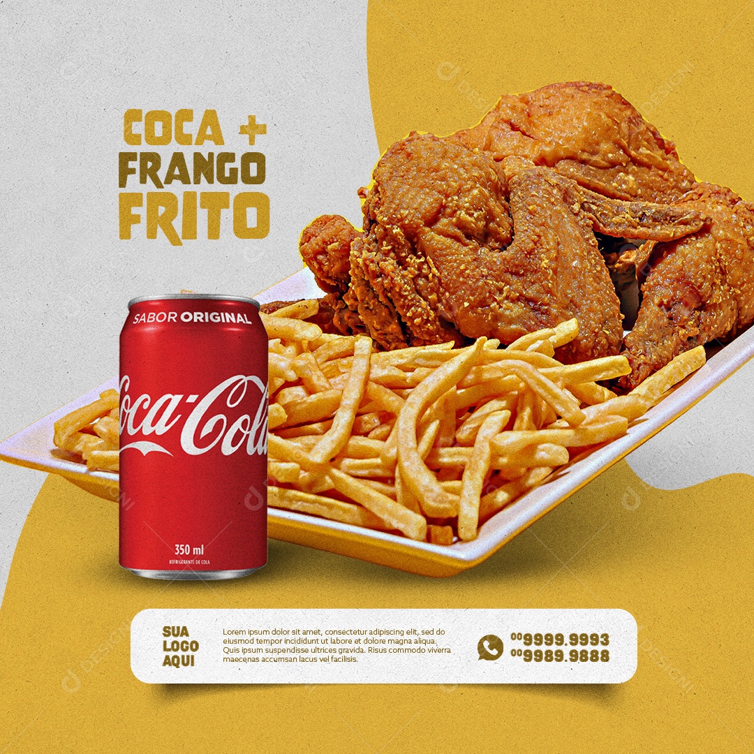 Coca + Frango Frito Social Media PSD Editável