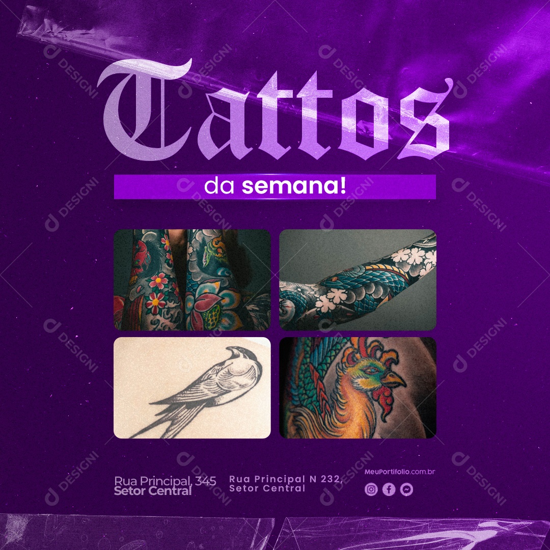 Tatuagem Tattos da Semana Social Media PSD Editável