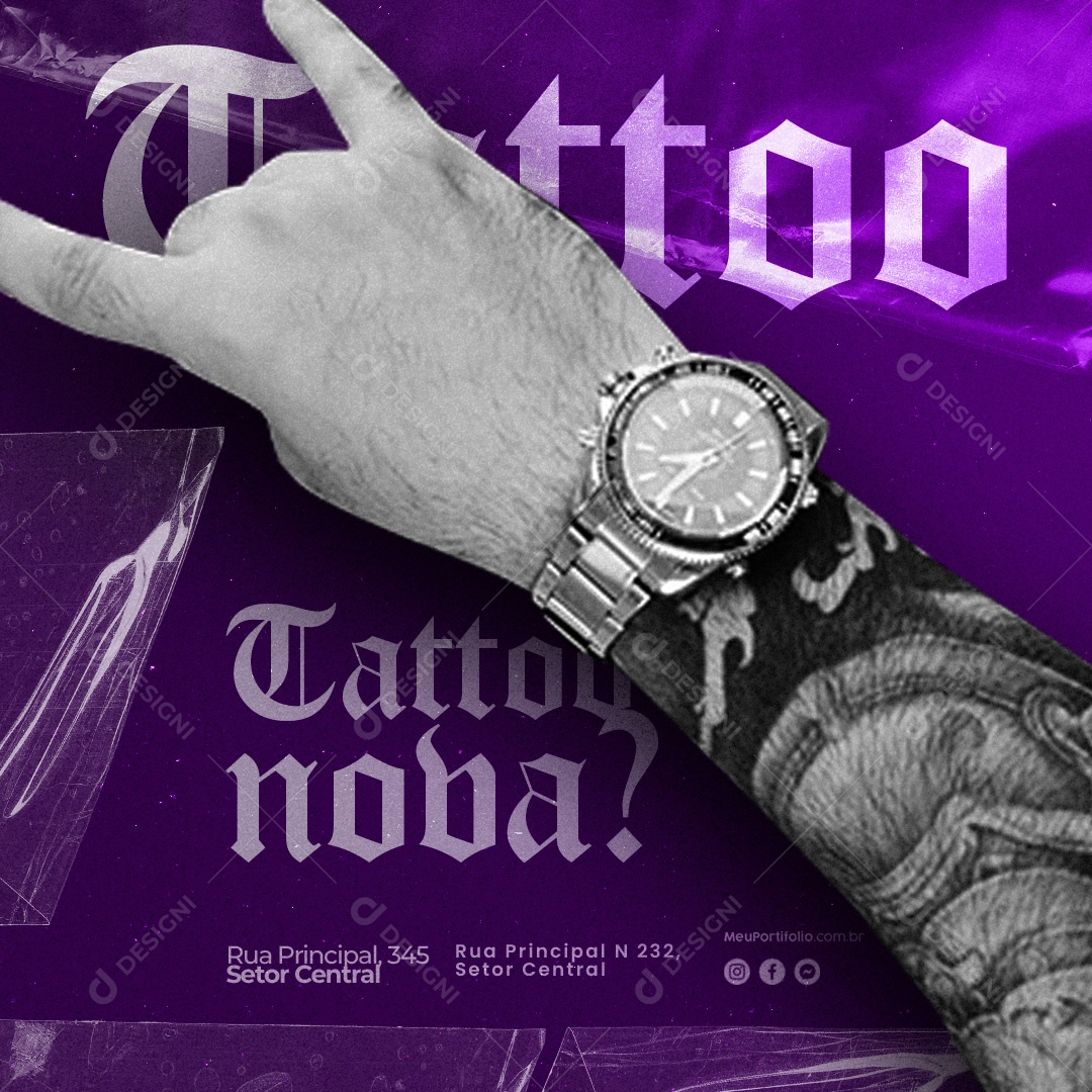 Tatuagem Tattos Nova Social Media PSD Editável