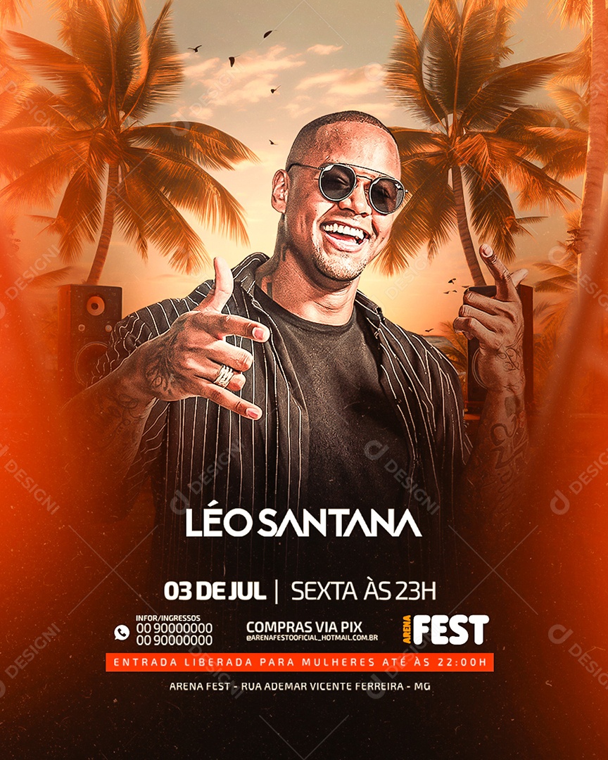 Social Media Flyer Léo Santana Sexta PSD Editável