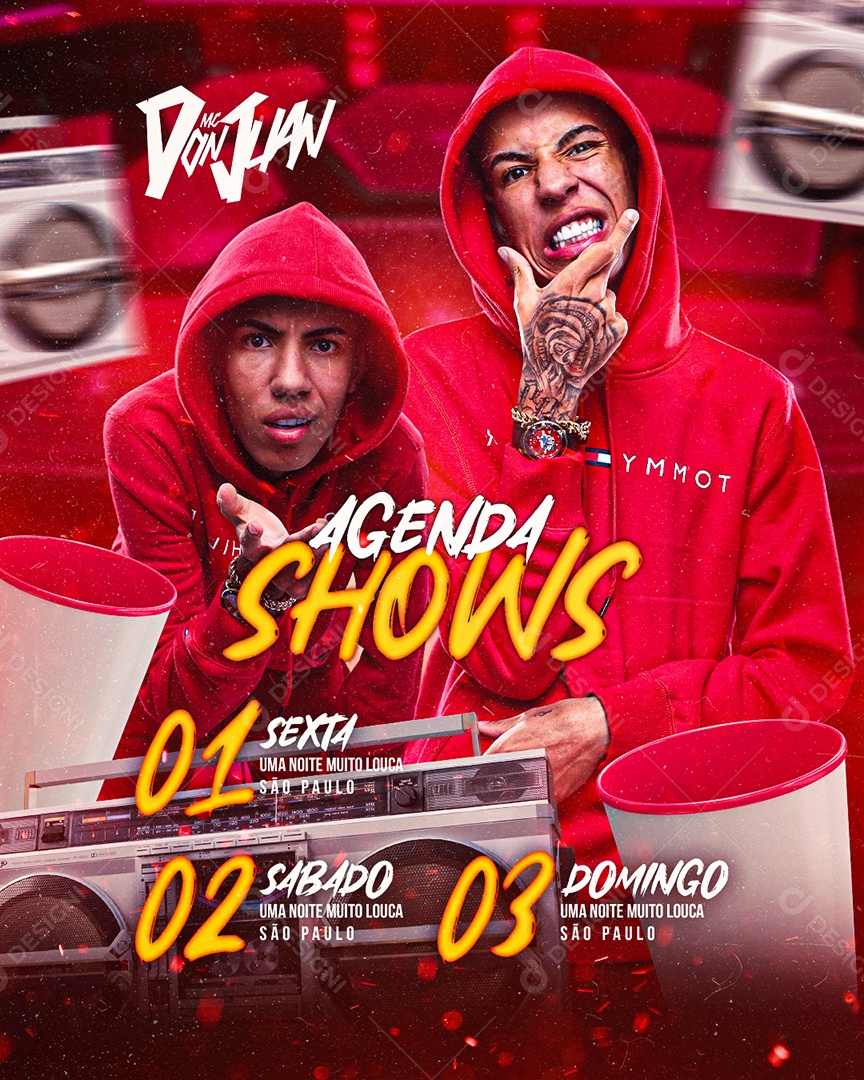 Flyer Mc Don Juan Agenda Shows Social Media PSD Editável