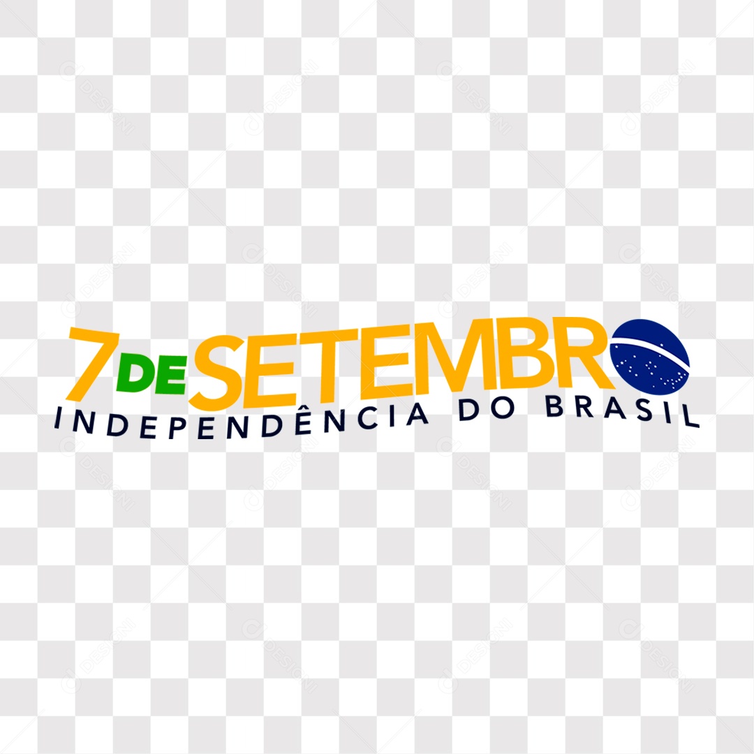 Lettering 7 de Setembro Independência do Brasil EPS + PNG