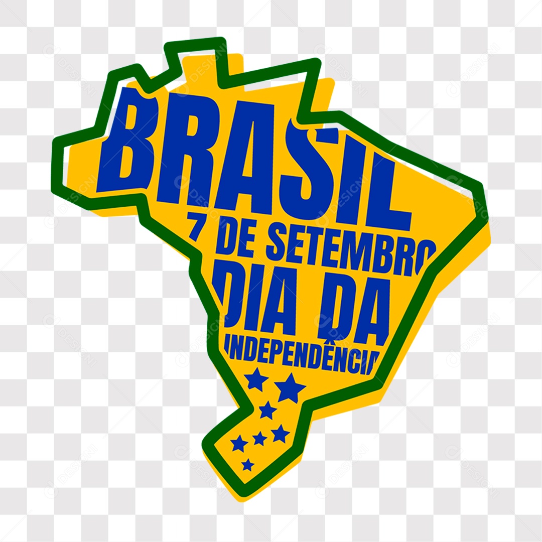 Lettering 7 De Setembro Dia Da Independência Do Brasil EPS + PNG