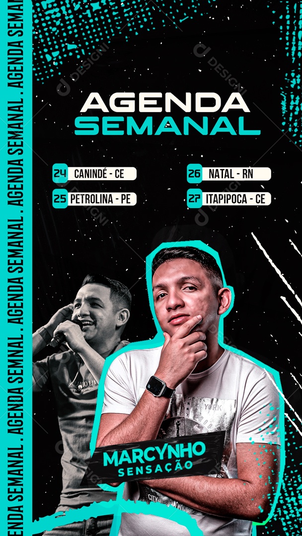 Social Media Flyer Story Agenda Semanal Marcynho Sensa O Psd Edit Vel Download Designi