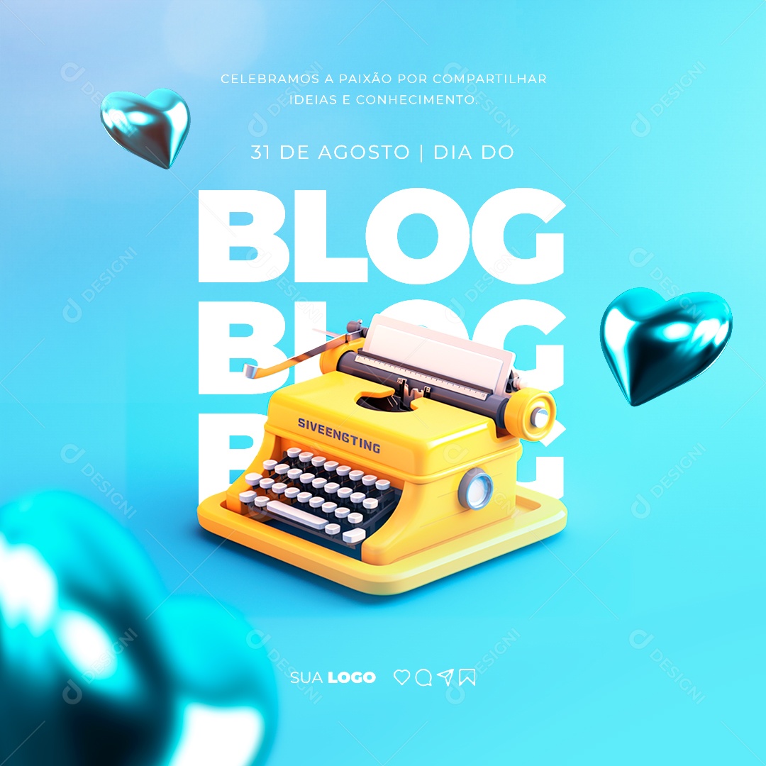 Social Media Blog Day: We Celebrate the Passion for Sharing Ideas Editable PSD