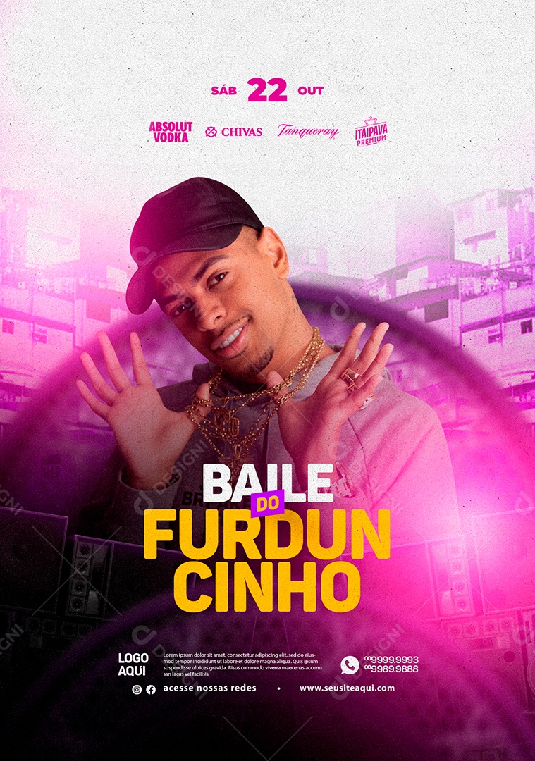 Flyer Baile Do Furduncinho Social Media PSD Editável