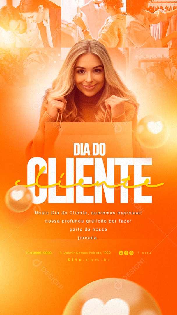 Story Dia Do Cliente Queremos Expressar nossa Profunda Gratidão Social Media PSD Editável