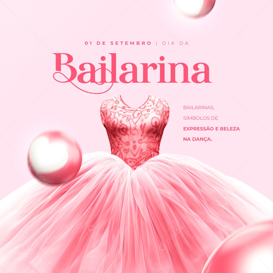 Ballerina's Day September 1st Editable Social Media PSD