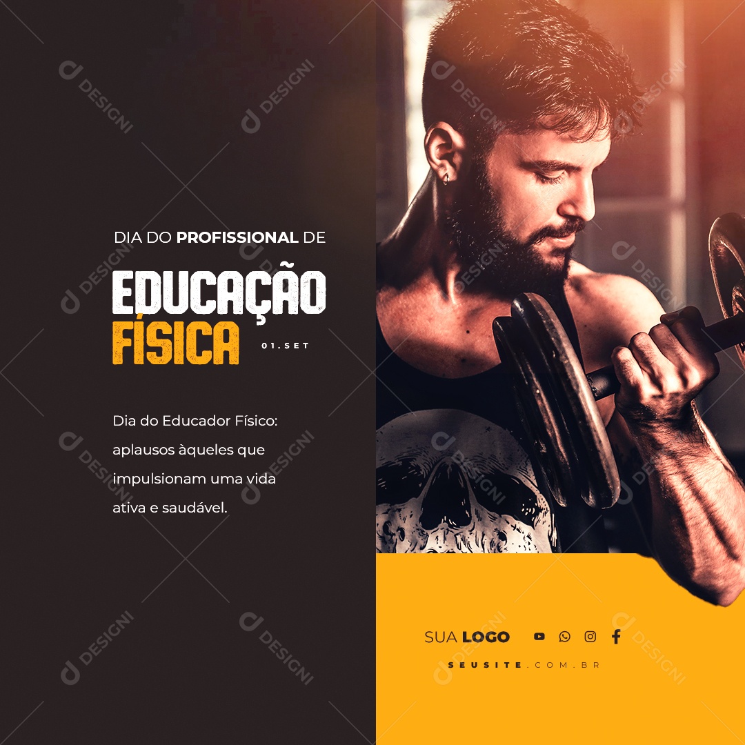 Dia do Profissional de Educação Física 01 de Setembro Social Media PSD Editável