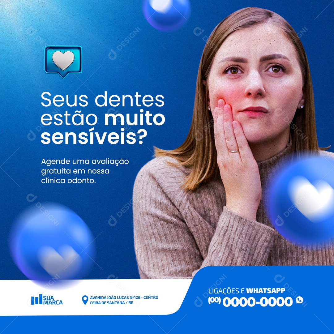 Dentista Seus Dentes Estão muito Sensíveis Social Media PSD Editável