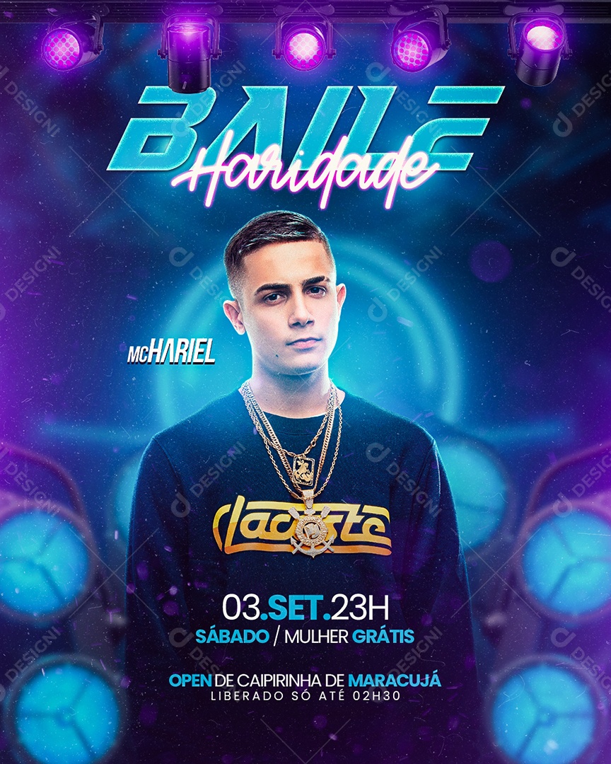 Flyer Baile Haridade Mc Hariel Social Media PSD Editável