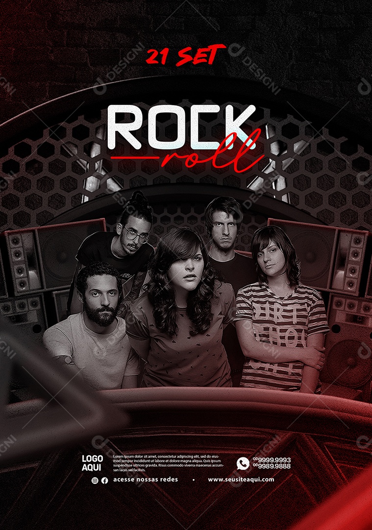 Flyer Banda Far from Alaska Rock Roll Social Media PSD Editável