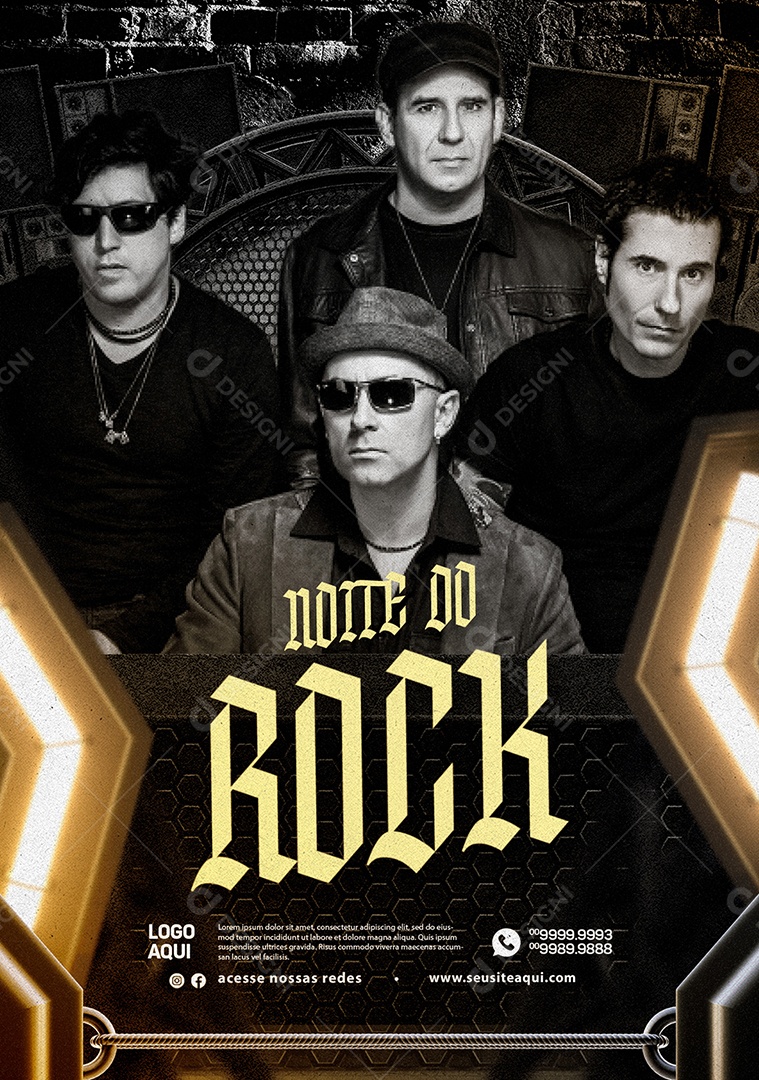 Flyer Noite Do Rock Banda Capital Inicial Social Media PSD Editável