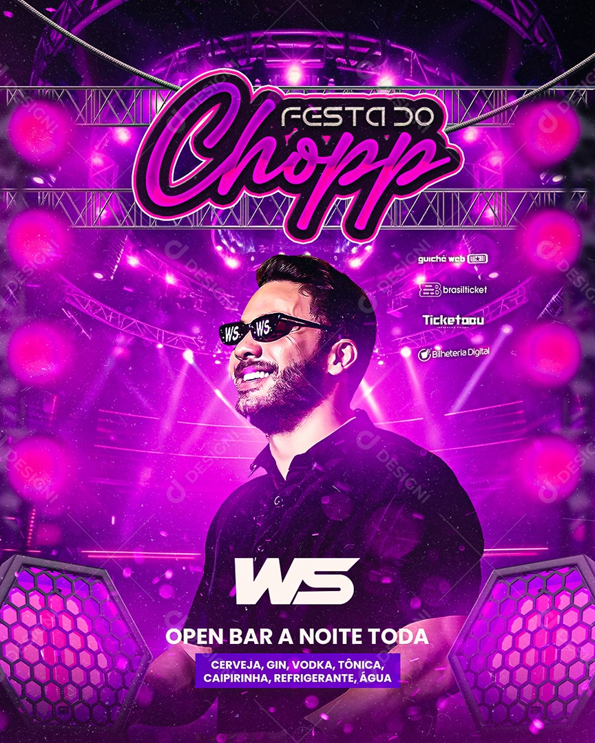 Flyer Wesley Safadão Festa Do Chopp Social Media PSD Editável