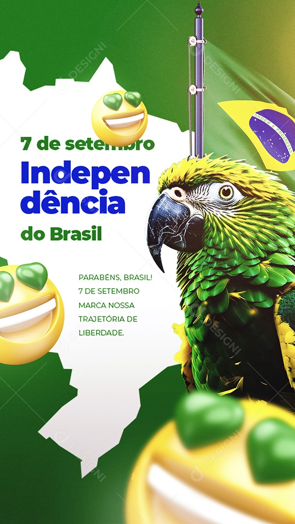 Story Dia da Independência do Brasil 07 De Setembro Parabéns Brasil Social Media PSD Editável