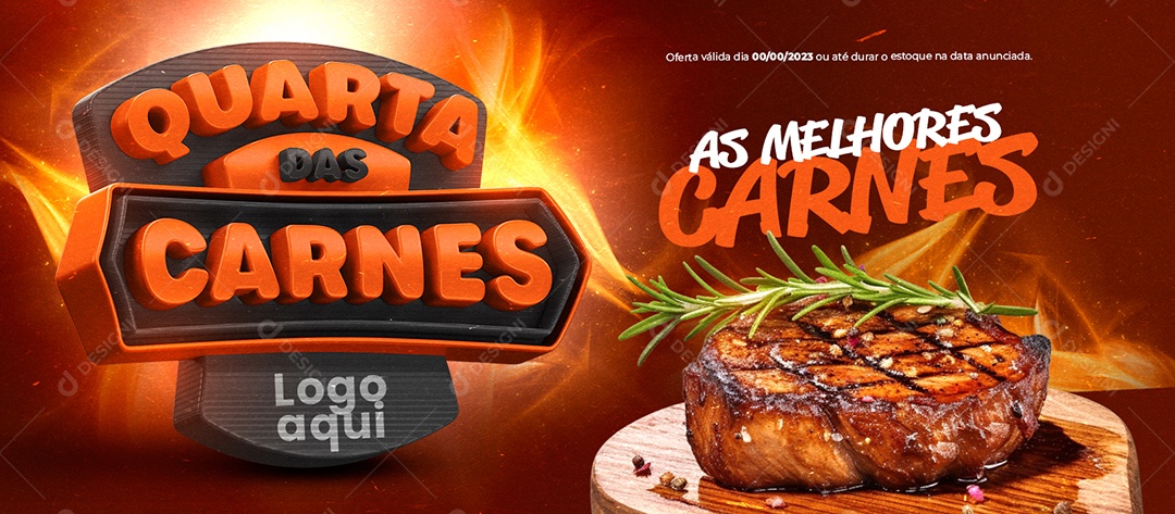 Social Media Banner Meat Quarter The Best Meats PSD Editable