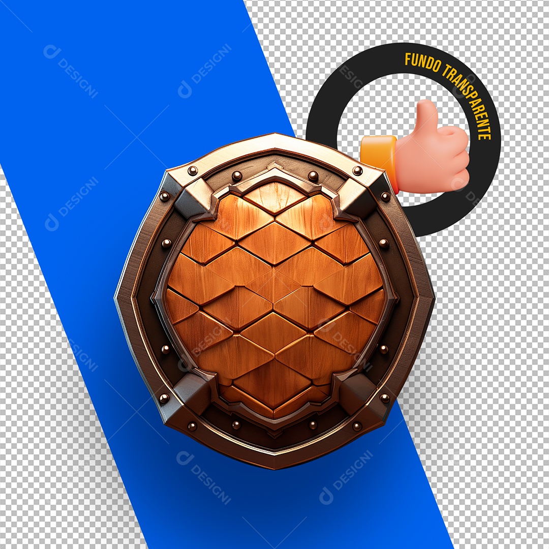 3D Shield Element for PSD Composition