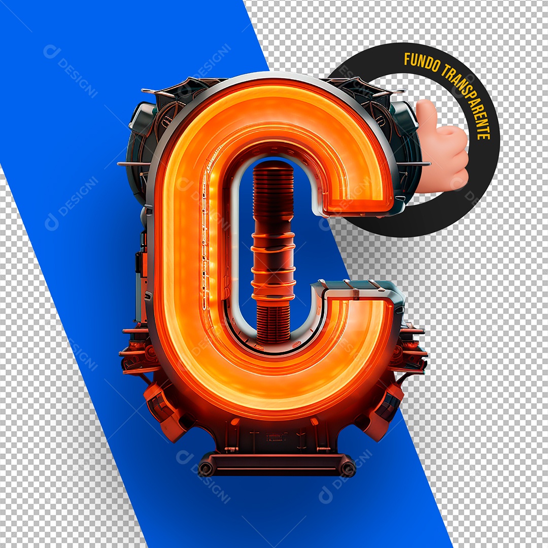 Letter C Capital Letter 3D Element For PSD Composition