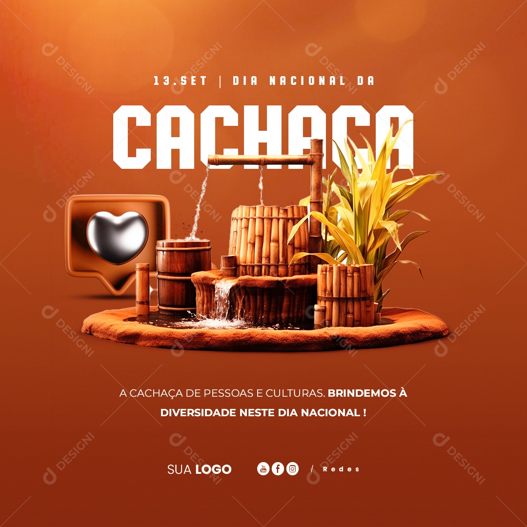 National Cachaça Day September 13th Editable Social Media PSD