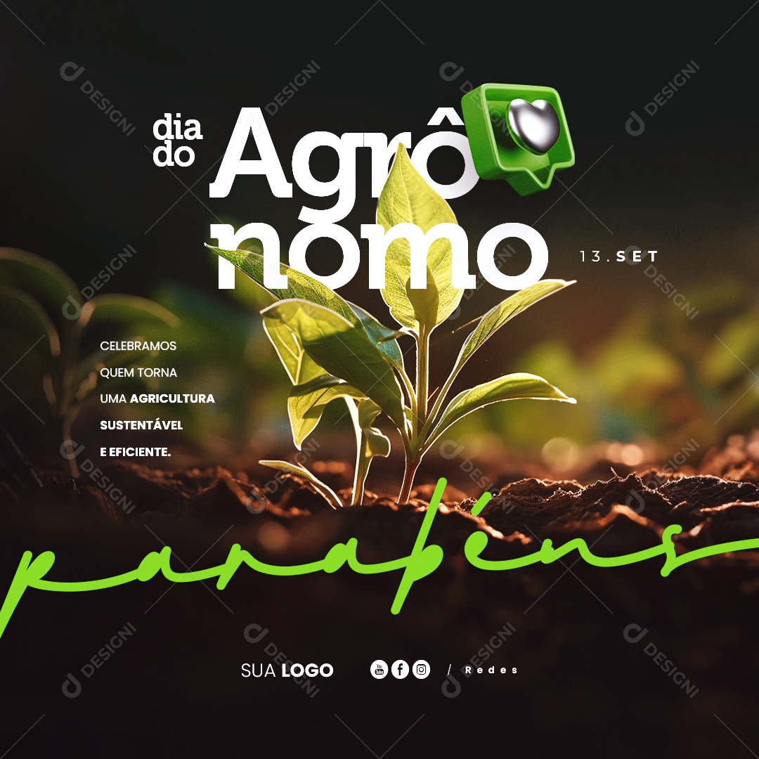 Social Media Dia do Agrônomo Celebramos Quem Torna uma Agricultura Sustentável e Eficiente Social Media PSD Editável