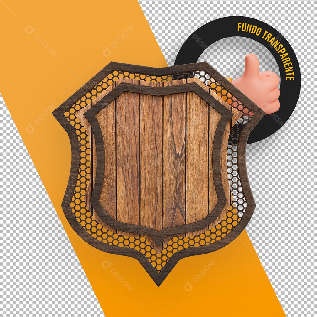 Wood Metal Panel and Shield-Shaped Grids - 3D Element for PSD Composition