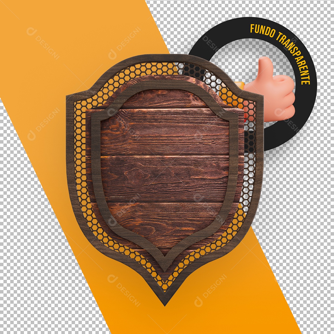 3D Wood Metal Panel Element and Shield Shaped Grids for PSD Composition