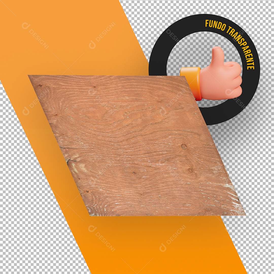 Wooden Base 3D Element for PSD Composition