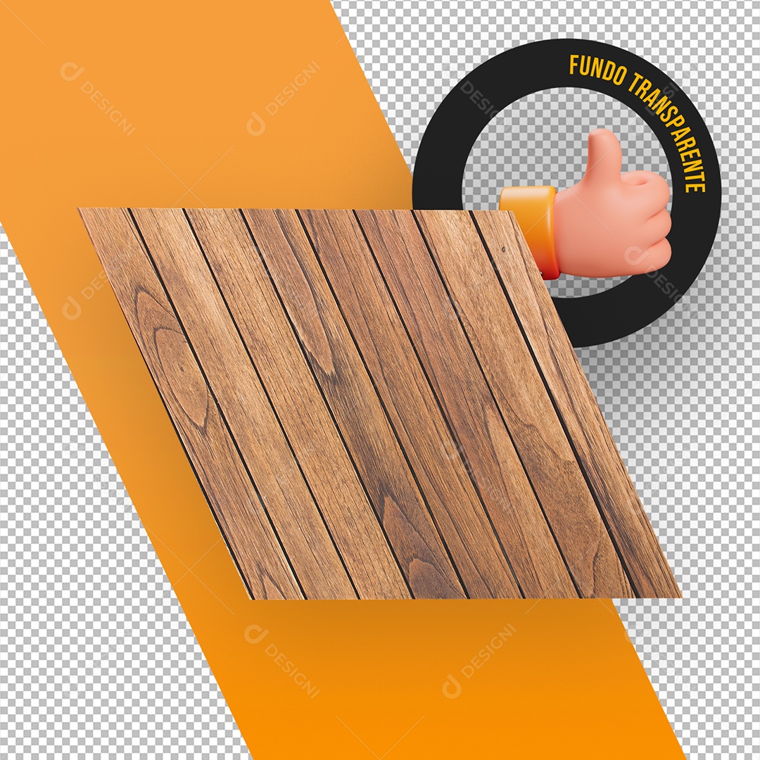 Wooden Base 3D Element for PSD Composition