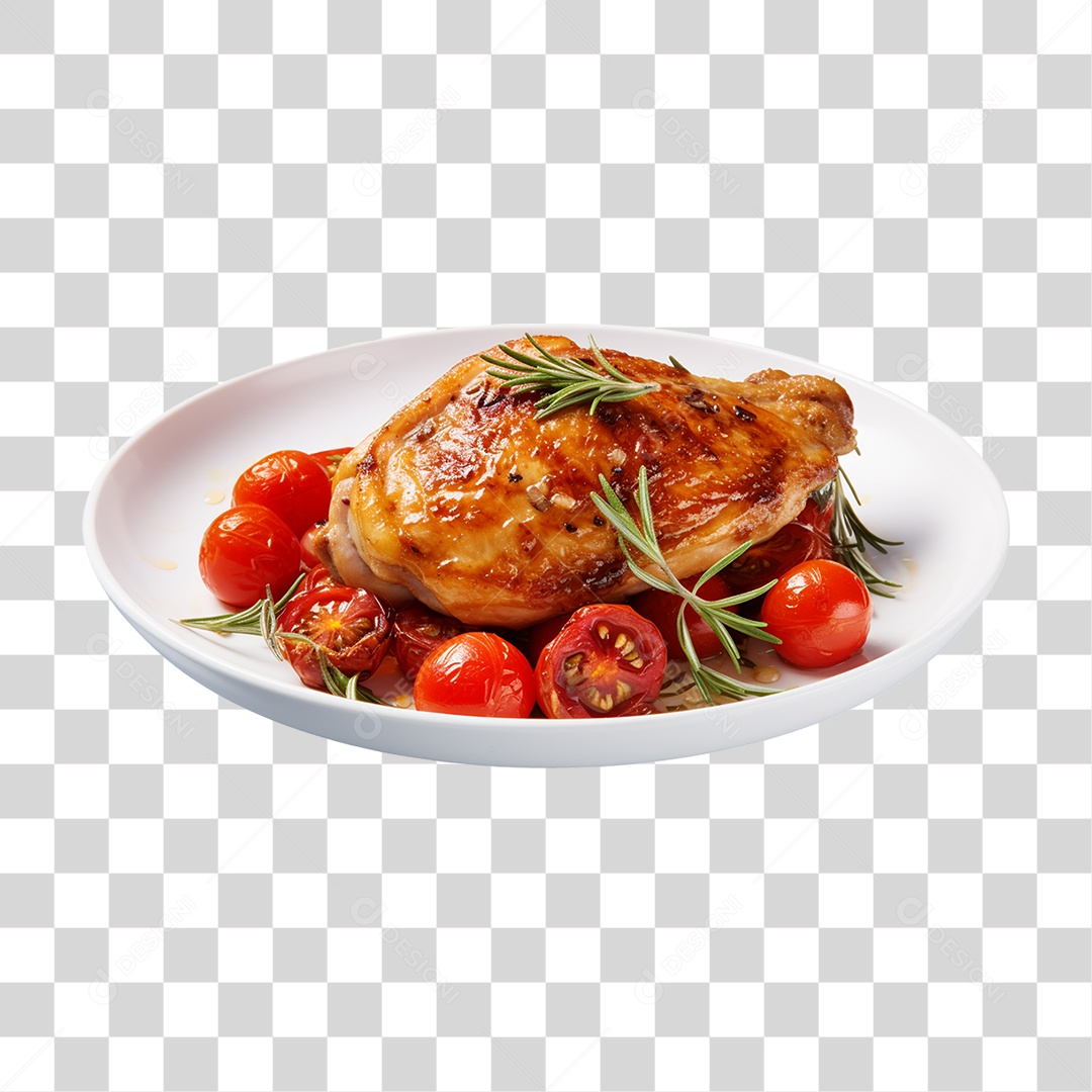 Coxas de Frango Assado Servido PNG Transparente