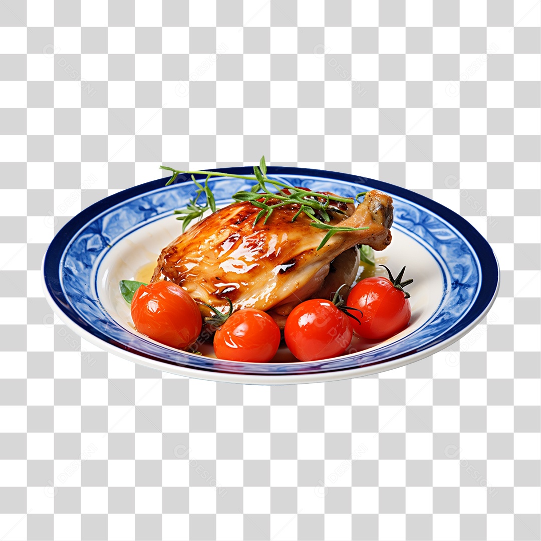 Roasted Chicken Thighs Served Transparent PNG