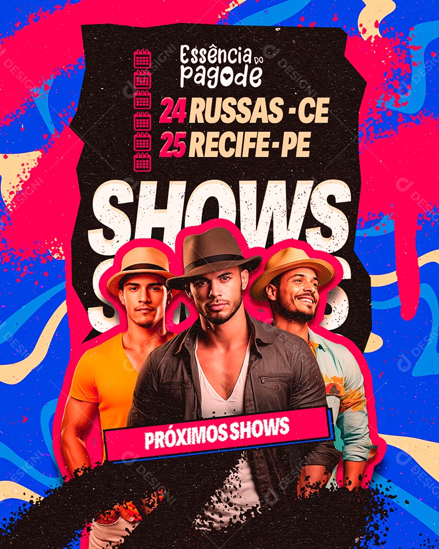 Flyer Próximos Shows Essência Do Pagode Social Media PSD Editável