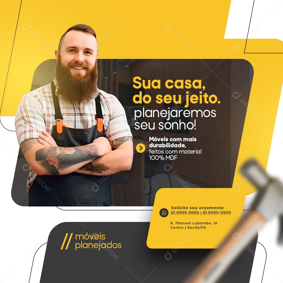 Móveis Planejados Sua Casa do Seu Jeito Social Media PSD Editável