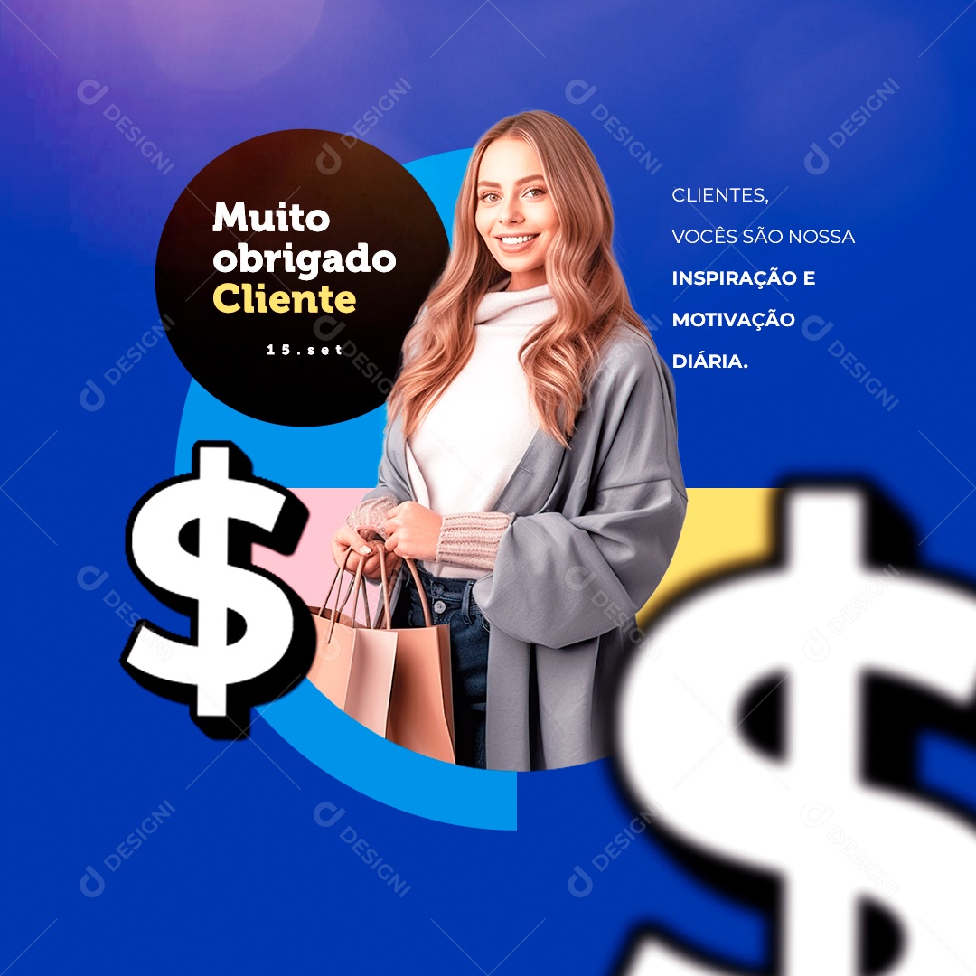 Dia Do Cliente Muito Obrigado Cliente Social Media PSD Editável