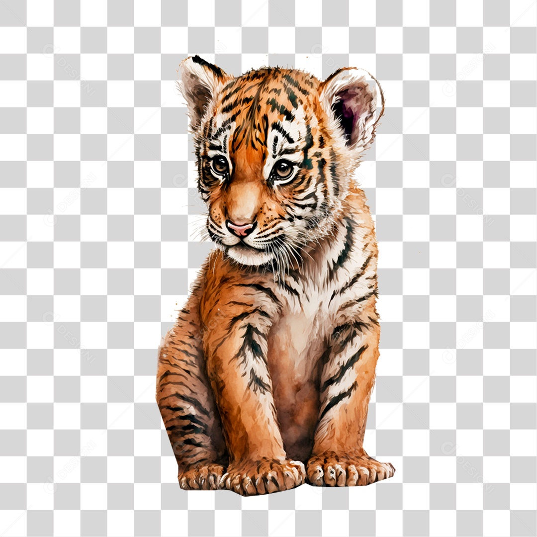 Ilustração de Tigre 3D Para Composição PSD [download] - Designi