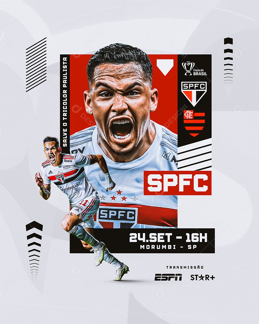 Social Media Flyer Futebol São Paulo X Flamengo Jogador Luciano Psd Editável Download Designi 8289