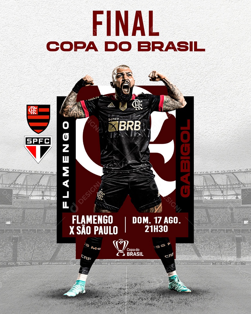 Flyer Final Copa Do Brasil Flamengo X São Paulo Social Media Psd Editável Download Designi