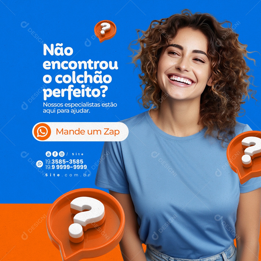 Loja De Colchões Não Encontrou o Colchão Perfeito Social Media PSD Editável