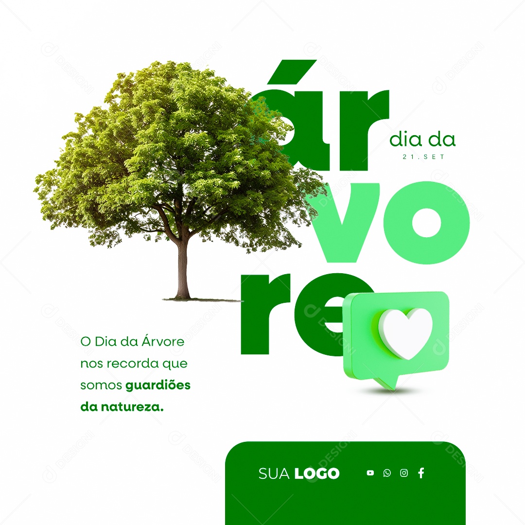 Dia da Árvore nos Recorda que Somos Guardiões da Natureza Social Media PSD Editável