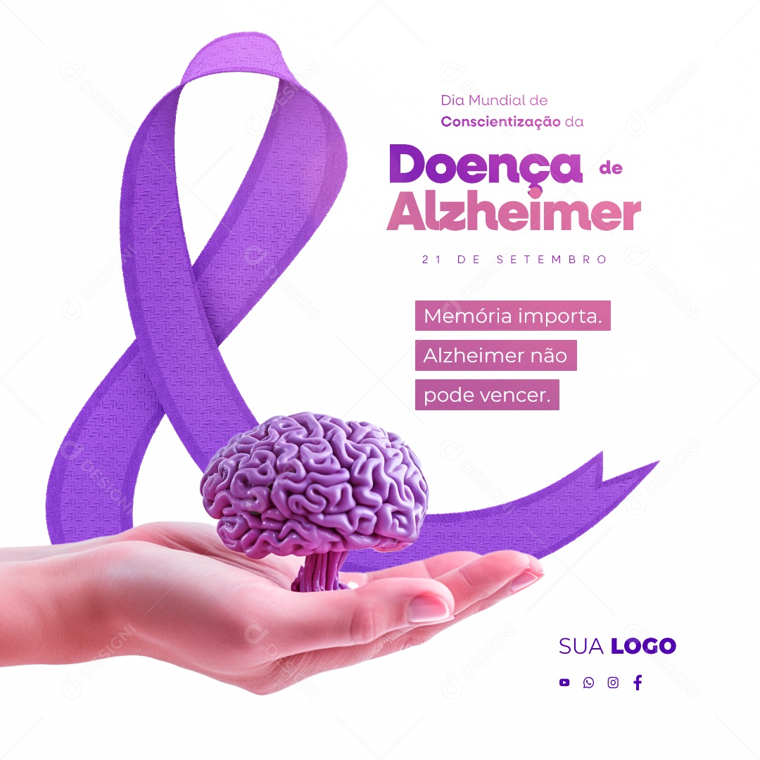 Social Media Dia Mundial de Conscientização da Doença Alzheimer 21 de Setembro PSD Editável